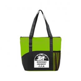 Custom Reusable Tote Bag with Business Logo - Poly Pro Pocket Tote Lime Green